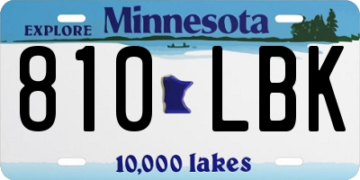 MN license plate 810LBK