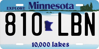 MN license plate 810LBN