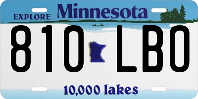MN license plate 810LBO
