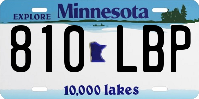 MN license plate 810LBP