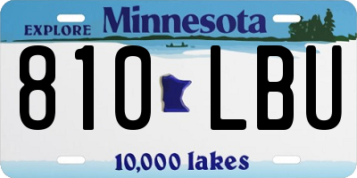 MN license plate 810LBU