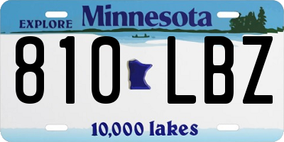 MN license plate 810LBZ