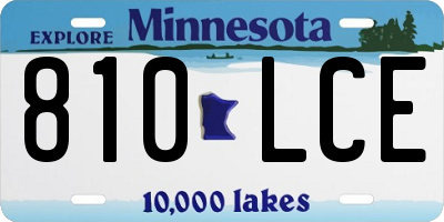 MN license plate 810LCE