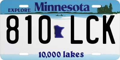 MN license plate 810LCK