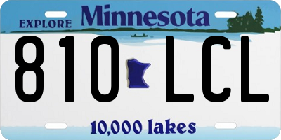 MN license plate 810LCL