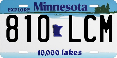 MN license plate 810LCM