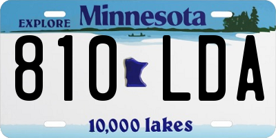 MN license plate 810LDA