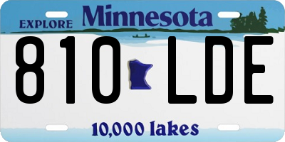 MN license plate 810LDE