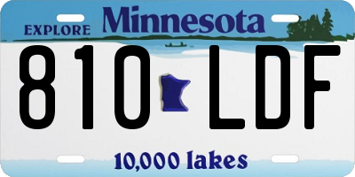 MN license plate 810LDF
