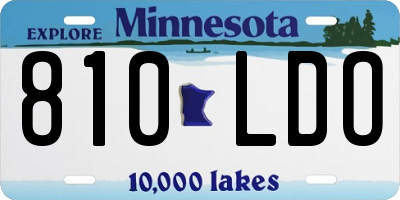 MN license plate 810LDO