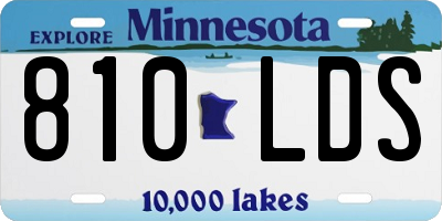MN license plate 810LDS