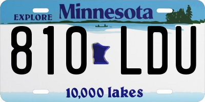 MN license plate 810LDU