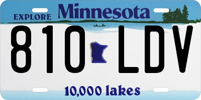 MN license plate 810LDV