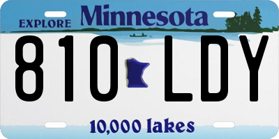 MN license plate 810LDY