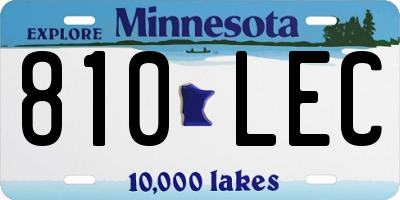 MN license plate 810LEC