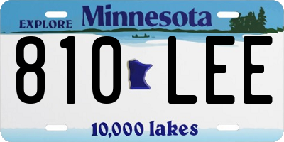 MN license plate 810LEE