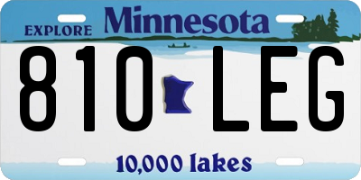 MN license plate 810LEG