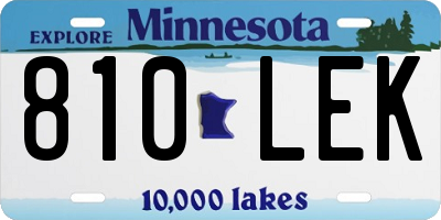 MN license plate 810LEK