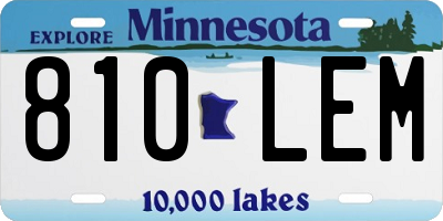 MN license plate 810LEM