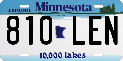 MN license plate 810LEN