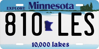 MN license plate 810LES