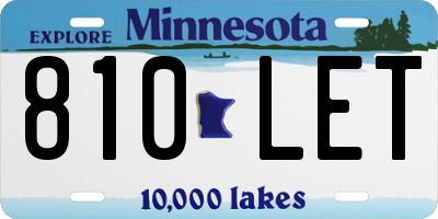 MN license plate 810LET