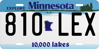 MN license plate 810LEX