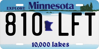 MN license plate 810LFT