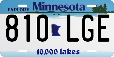 MN license plate 810LGE