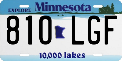 MN license plate 810LGF