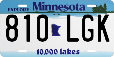 MN license plate 810LGK