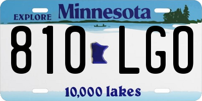 MN license plate 810LGO