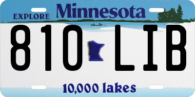 MN license plate 810LIB