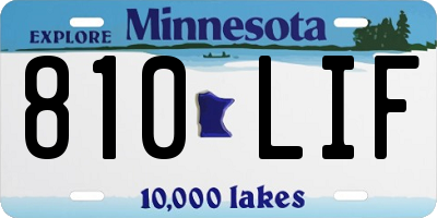 MN license plate 810LIF