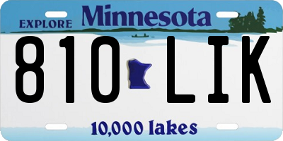 MN license plate 810LIK