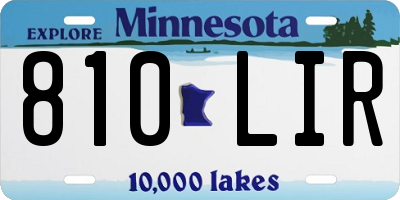 MN license plate 810LIR