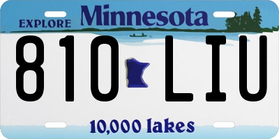 MN license plate 810LIU