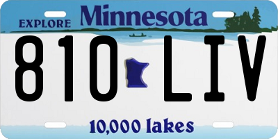 MN license plate 810LIV