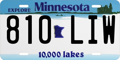 MN license plate 810LIW