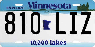 MN license plate 810LIZ