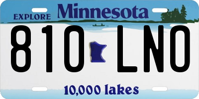 MN license plate 810LNO
