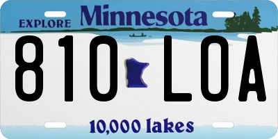 MN license plate 810LOA