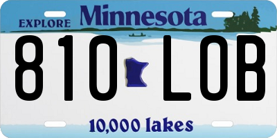 MN license plate 810LOB