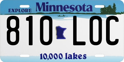 MN license plate 810LOC