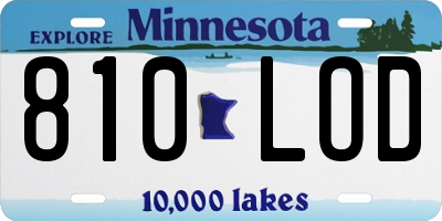 MN license plate 810LOD