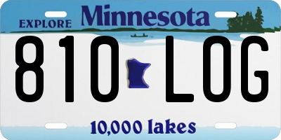 MN license plate 810LOG