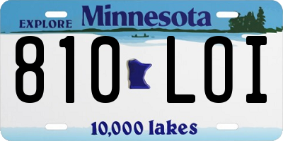 MN license plate 810LOI