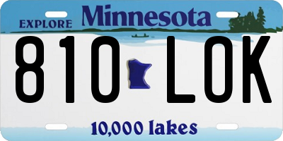 MN license plate 810LOK