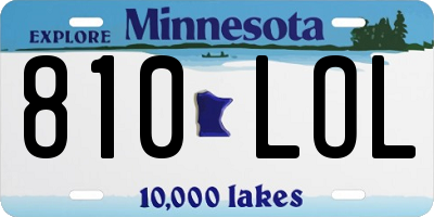 MN license plate 810LOL
