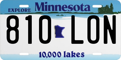 MN license plate 810LON